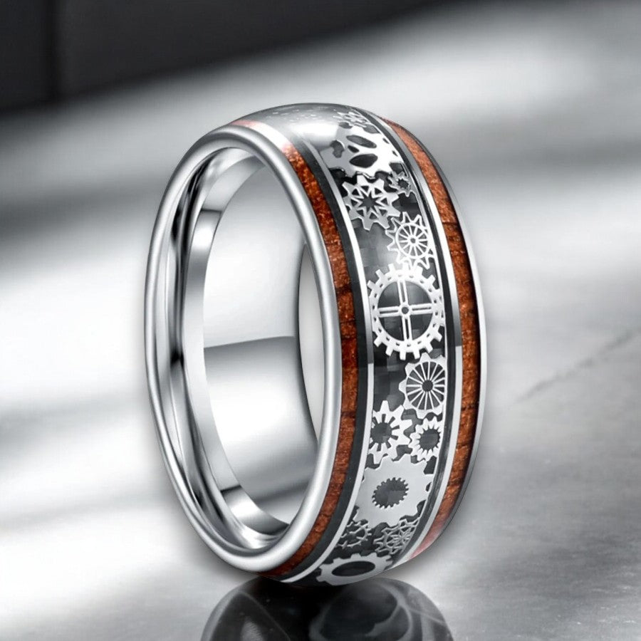 Bredere stalen herering met hout en radertjes