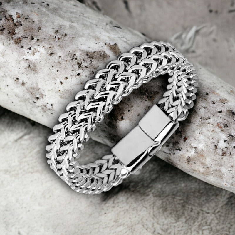 Dubbele heren schakelarmband