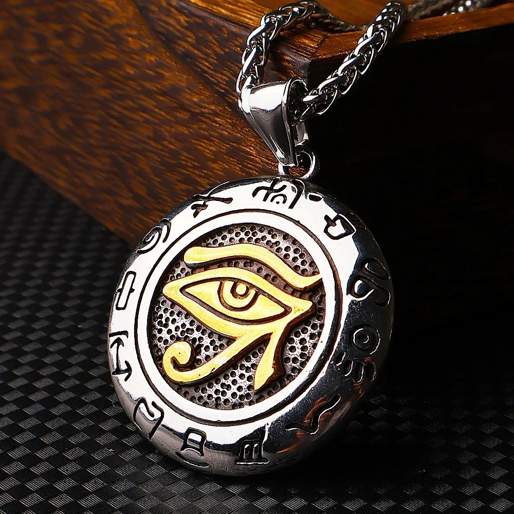 Uninsex halsketting met Egyptisch amulet met het oog van Horus