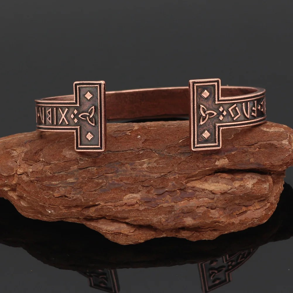 Open Viking Talisman armband met Valknit en Noors schrift