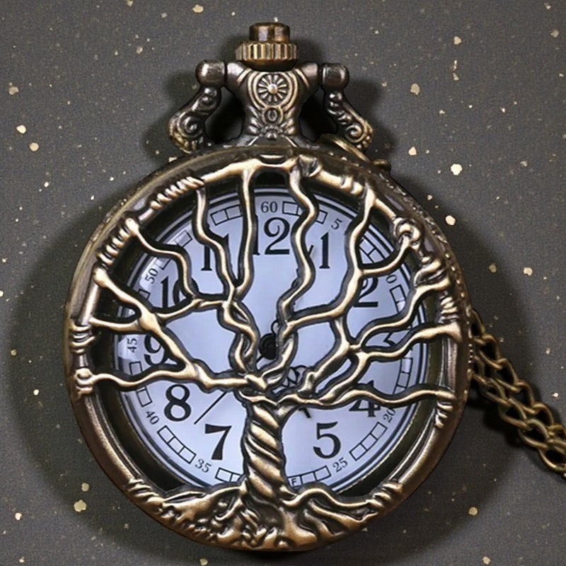 Open zakhorloge met levensboom