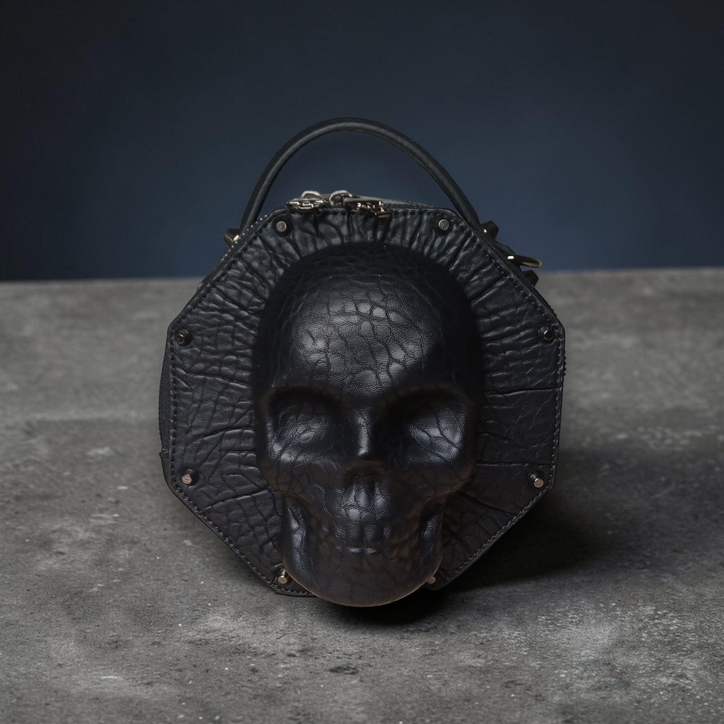 Achthoekige handtas met Skull