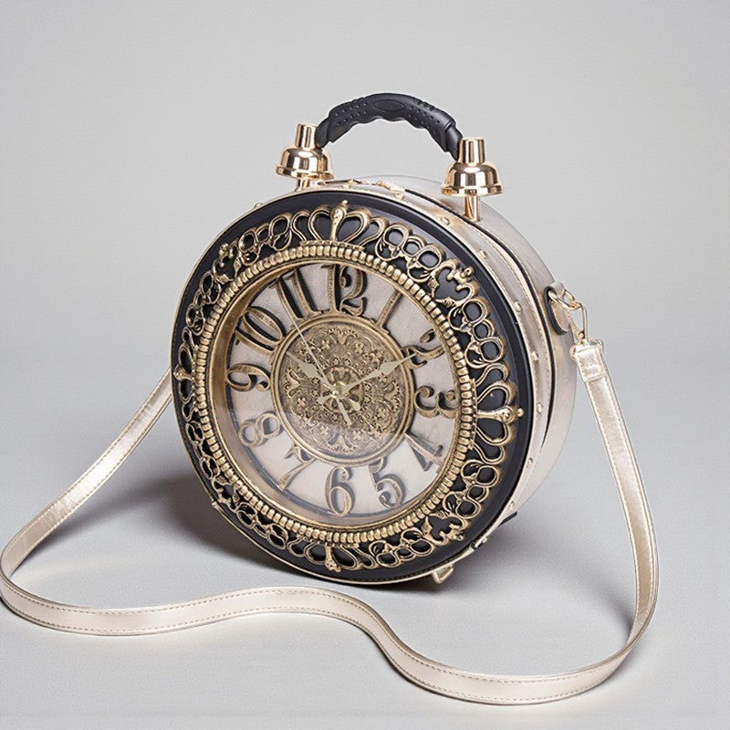 Handtas in de vorm van een wandklok