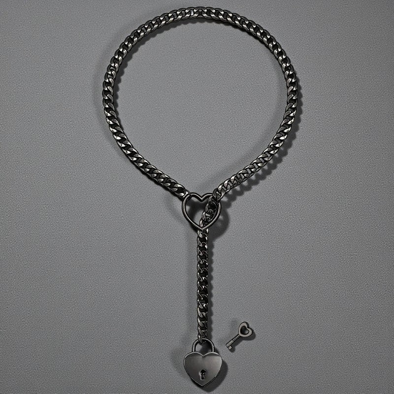 Stalen slipketting met hartjesslot