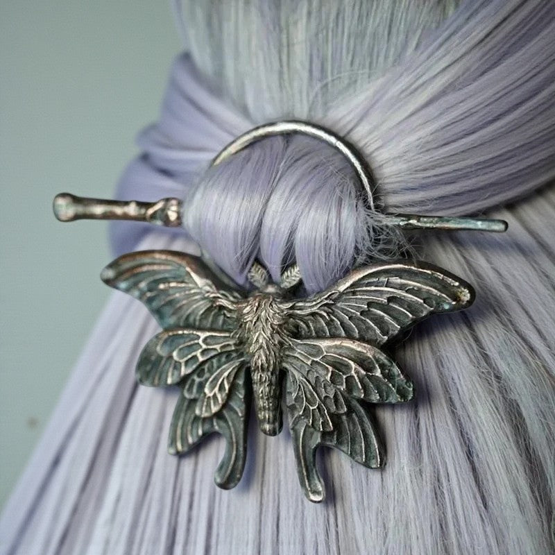 Viking haarclip met mot