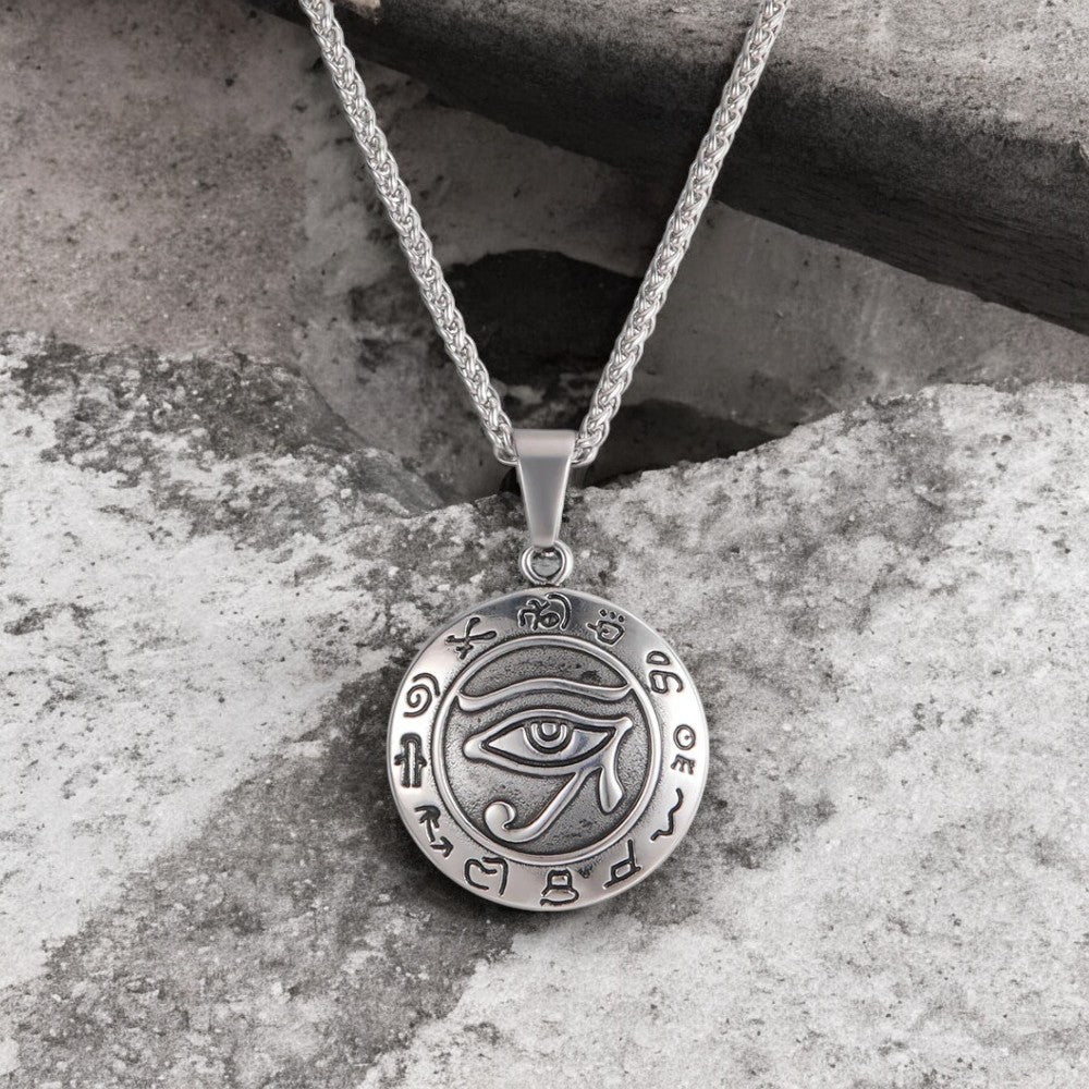 Uninsex halsketting met Egyptisch amulet met het oog van Horus