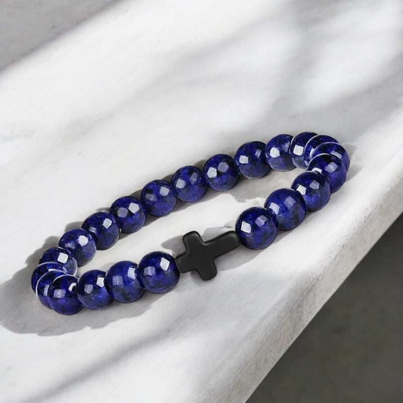 Unisex kralenarmband met kruisje