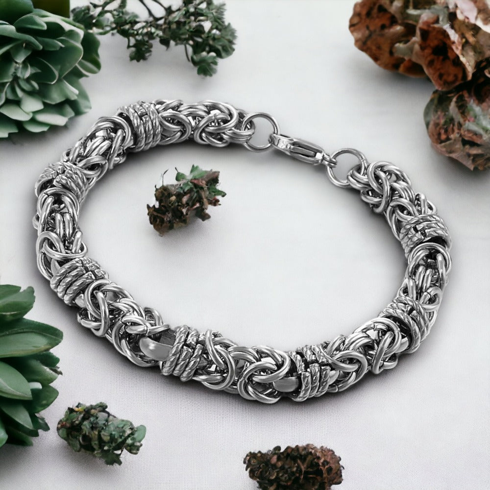 Unisex stalen armband met fantasieschakel