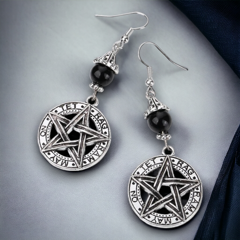 Gotische Pentagram oorbellen