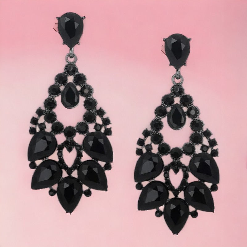 Hangoorbellen met 5 druppelvormige steentjes