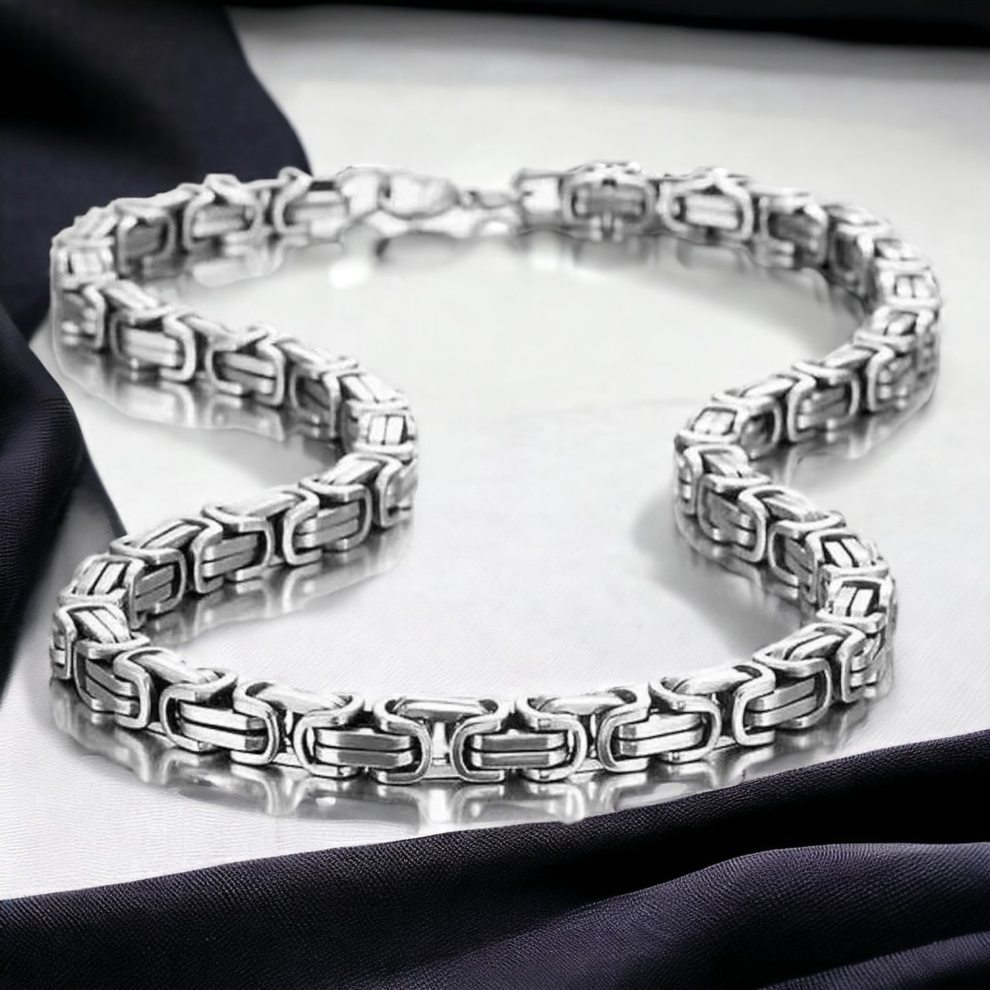 Halsketting met fantasieschakel, lengte 60 cm