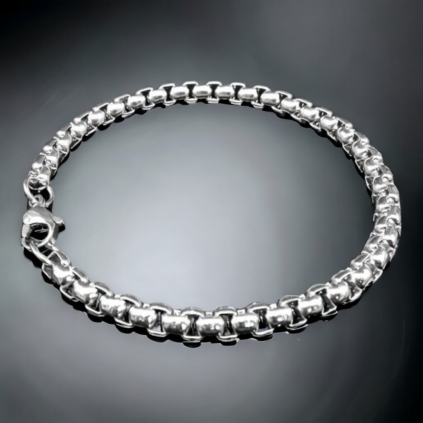 Stalen armband met schakel van 5mm, lengte 21cm