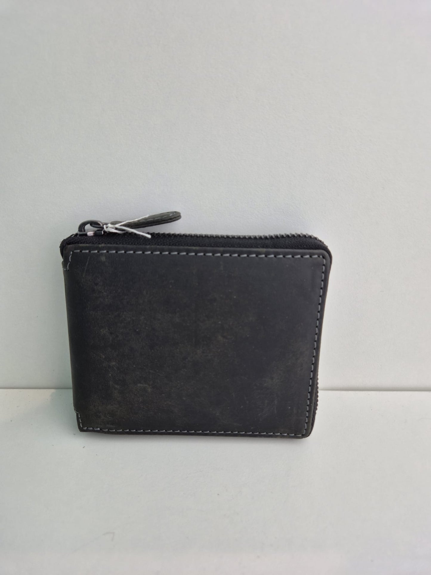 Unisex lederen portefeuille met rits langs 3 kanten