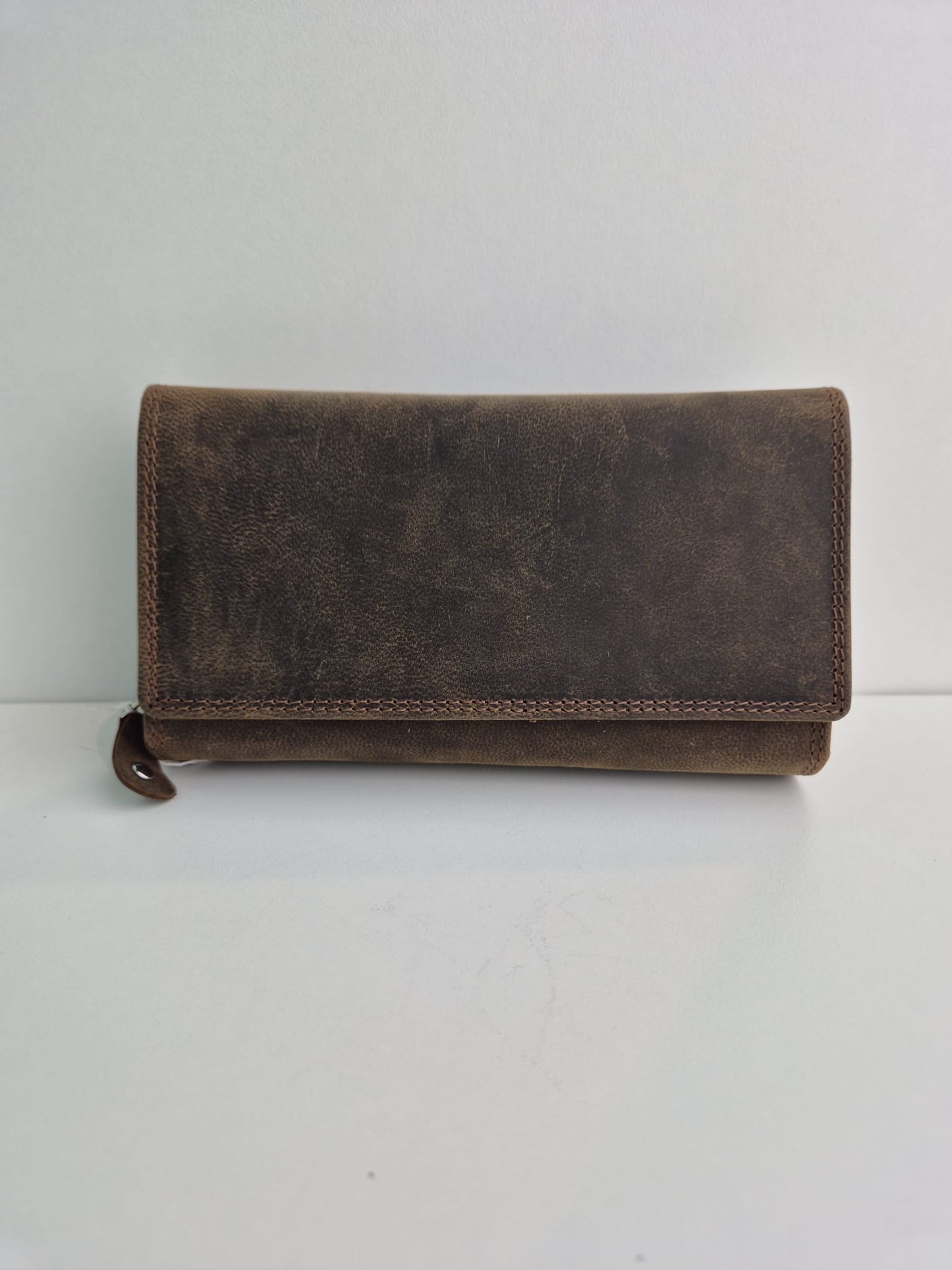 Grotere lederen damesportefeuille met flap, RFID-proof