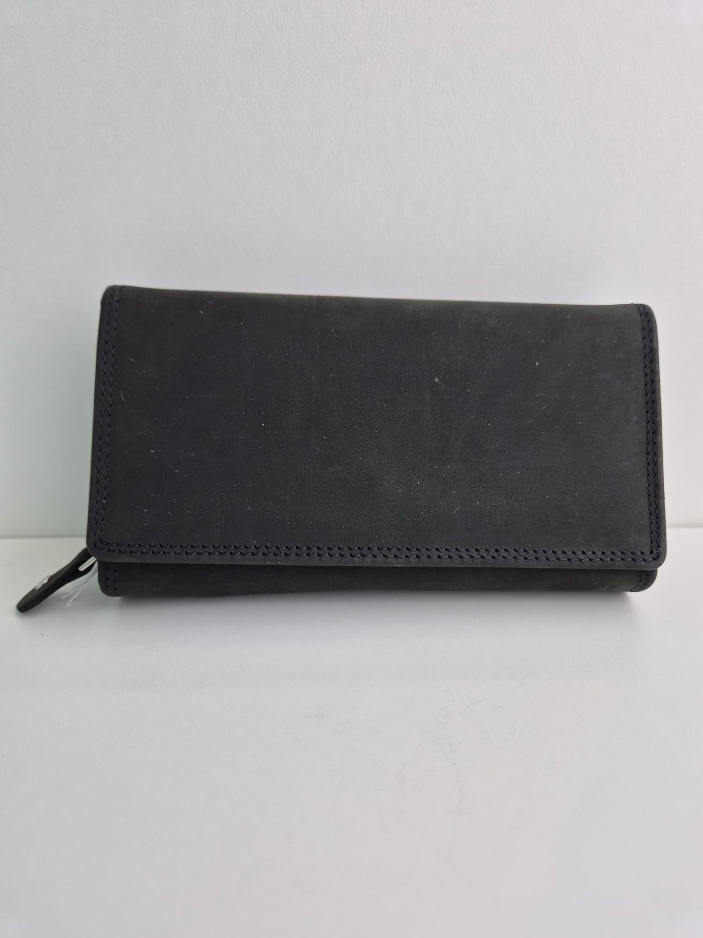Grotere lederen damesportefeuille met flap, RFID-proof
