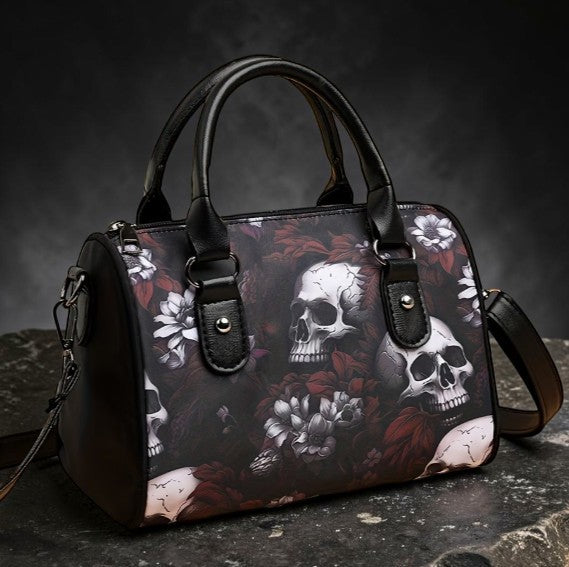 Kleine stoffen handtas met Skull-print