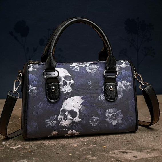 Kleine stoffen handtas met Skull-print