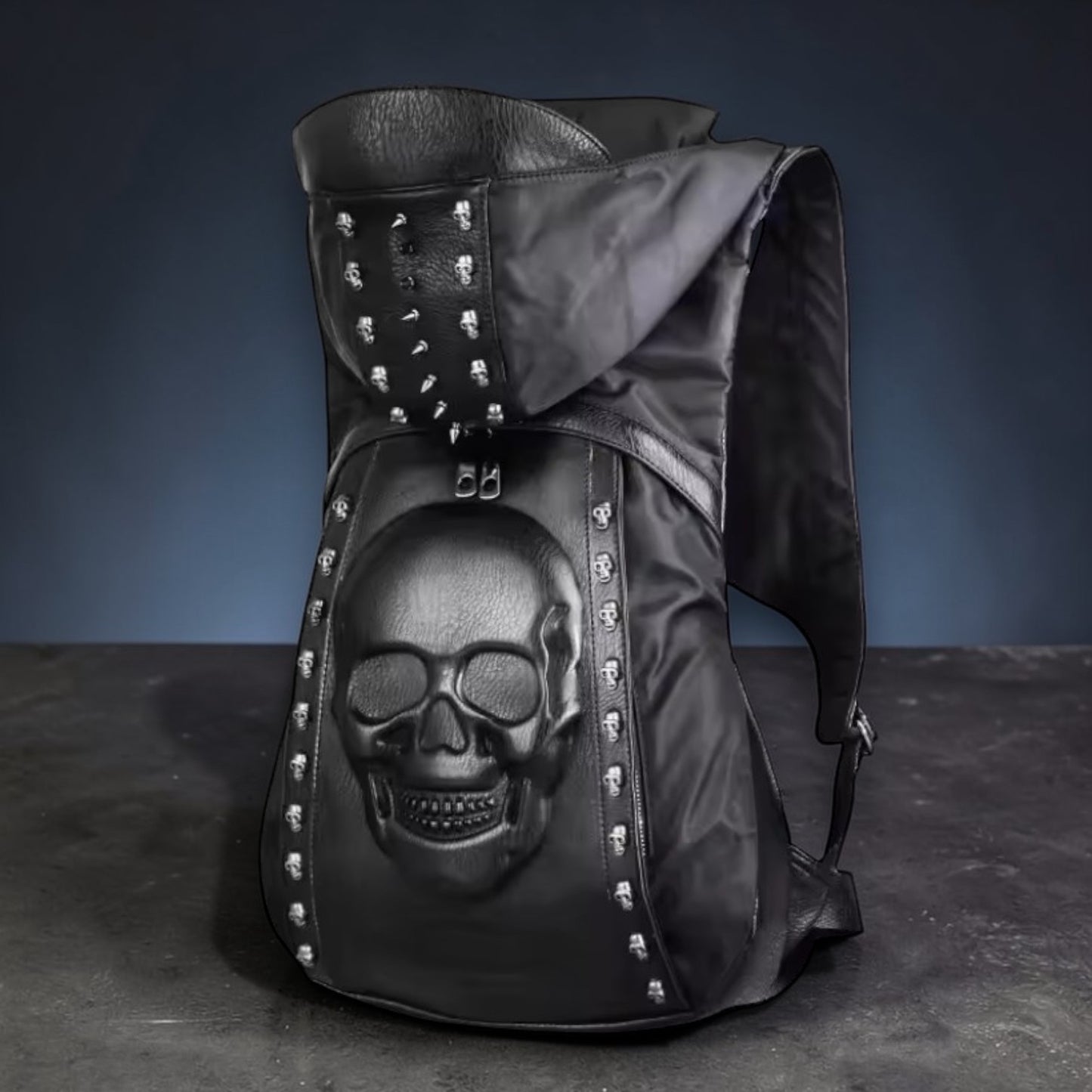 Rugzak met 3D Skull met capuchon