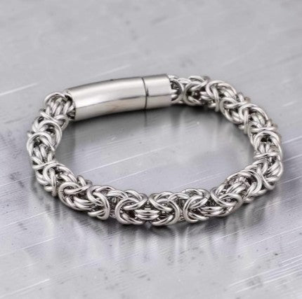 Unisex stalen armband met fantasieschakel