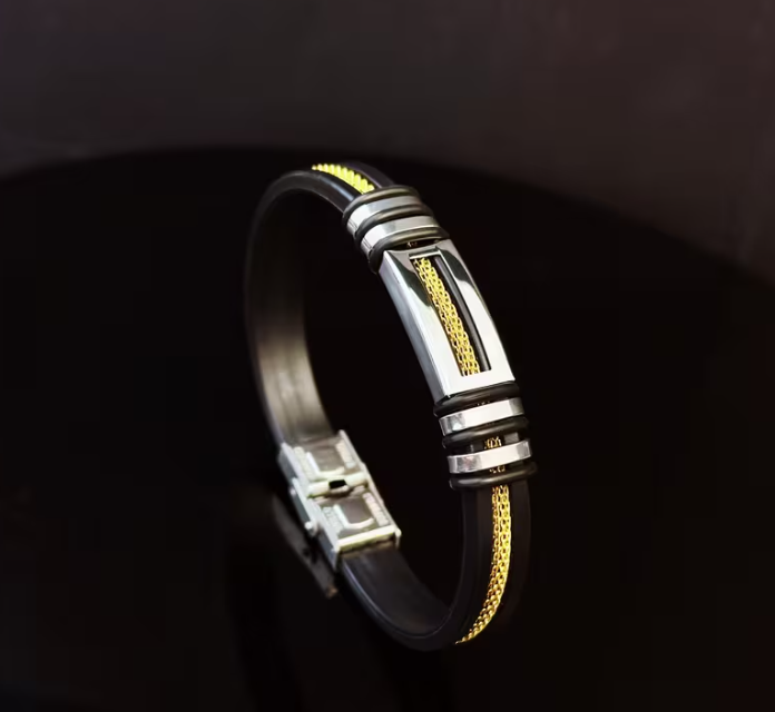 Unisex armband met stalen kabel en sluiting. Aanpasbaar in de lengte