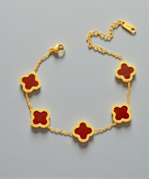 Fijne damesarmband met klavertjes 4, 5 stuks