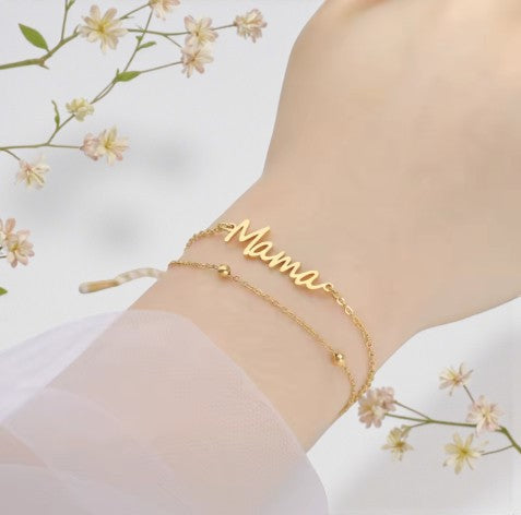 Dubbel armbandje met de naam MAMA