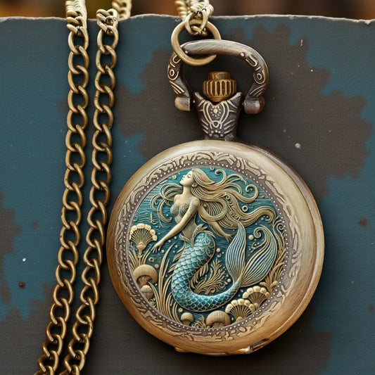 Kleine zakhorloge met zeemeermin