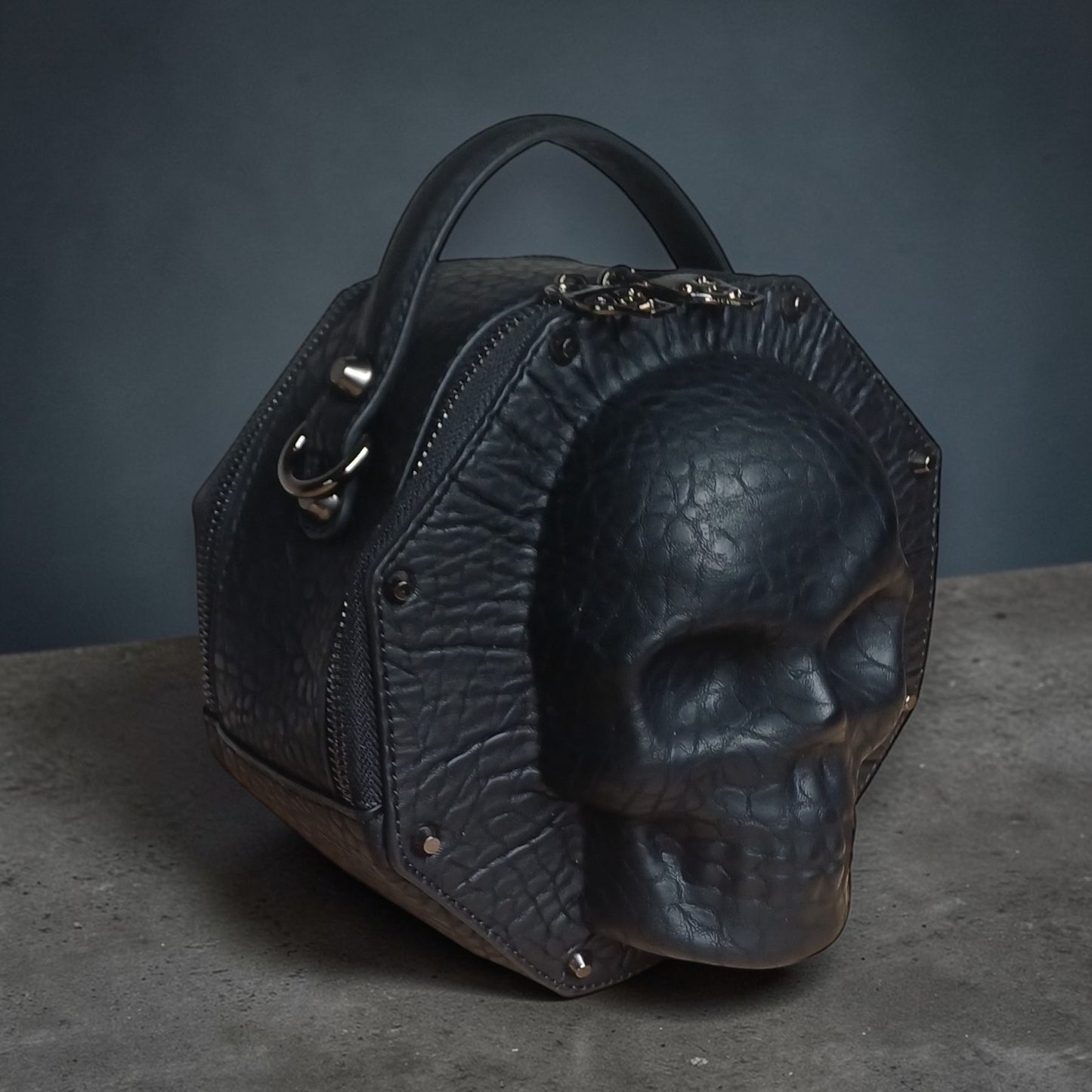 Achthoekige handtas met Skull