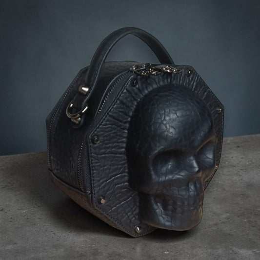 Achthoekige handtas met Skull