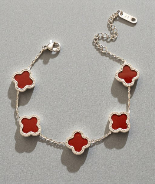 Fijne damesarmband met klavertjes 4, 5 stuks