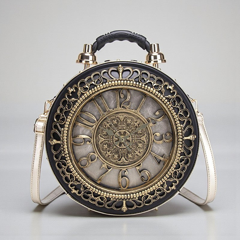 Handtas in de vorm van een wandklok