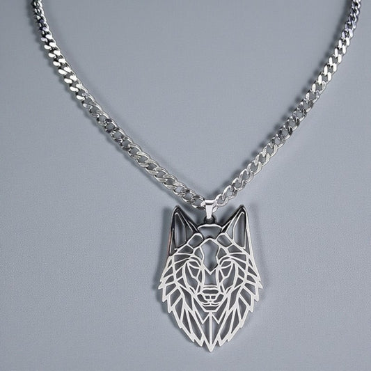 Halsketting met wolvenkop