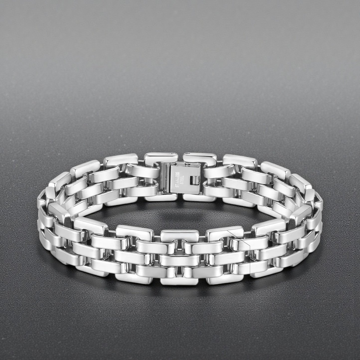 Stainless steel schakelarmband in verschillende breedtes en lengtes