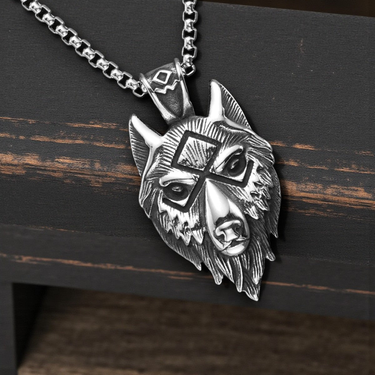 Viking halsketting met wolfsamulet