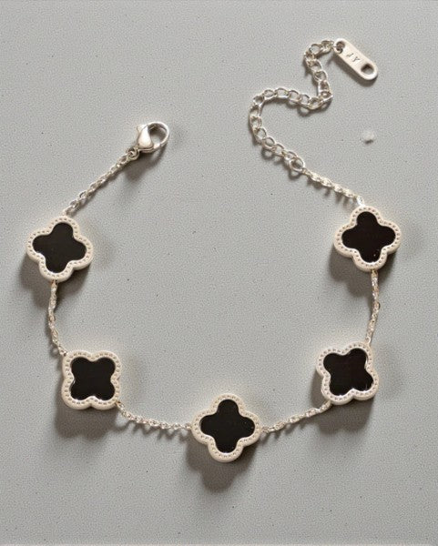 Fijne damesarmband met klavertjes 4, 5 stuks