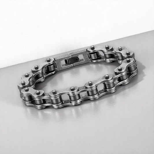 Donkere fietsketting armband