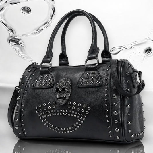 Grote Gothic handtas met Skull en studs