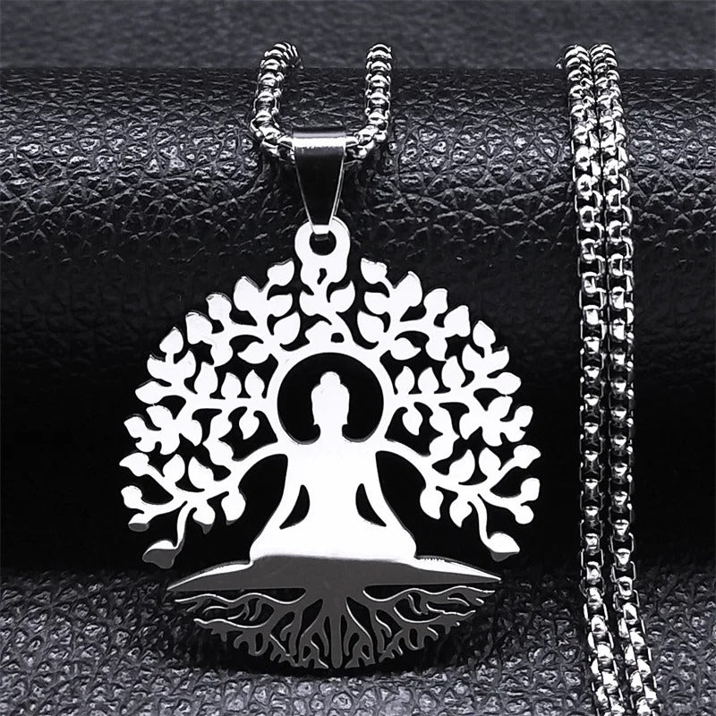 Unisex halsketting met Boeddhistische meditatiehanger