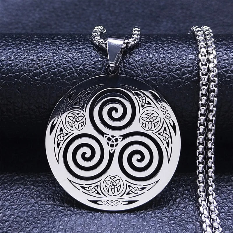 Unisex halsketting met Triskelion Keltische spiraal