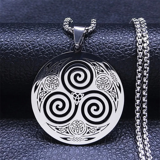 Unisex halsketting met Triskelion Keltische spiraal