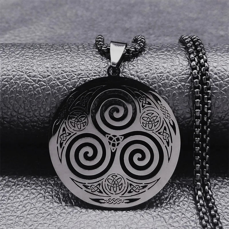 Unisex halsketting met Triskelion Keltische spiraal