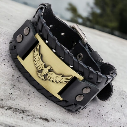 Lederen armband met adelaar