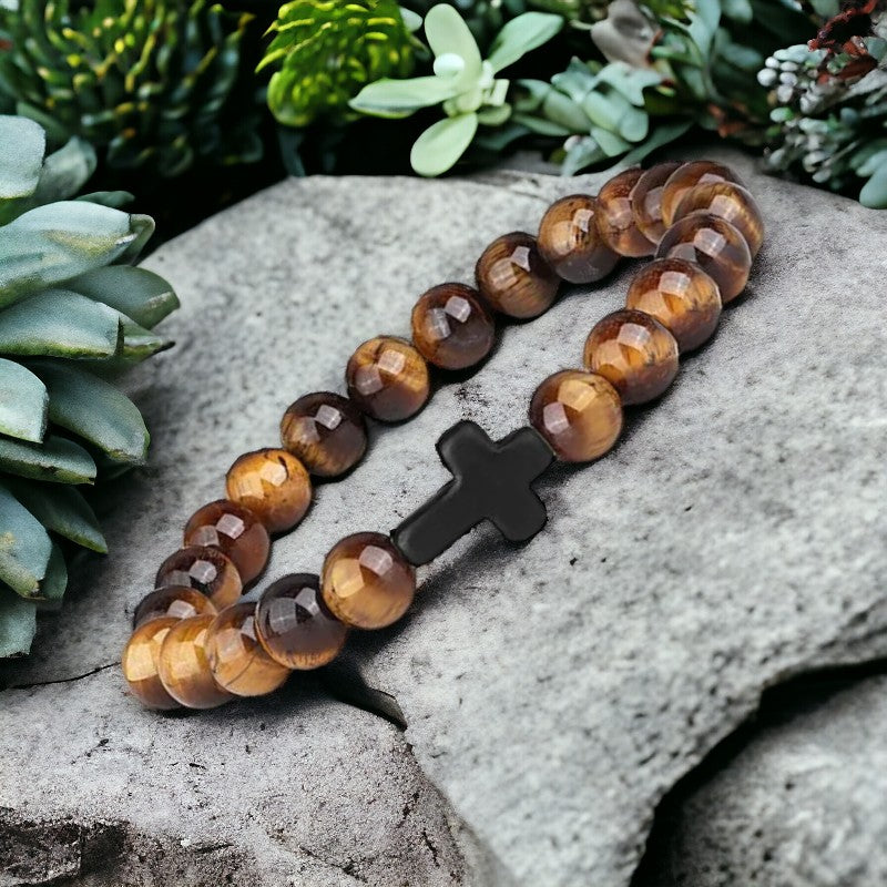 Unisex kralenarmband met kruisje