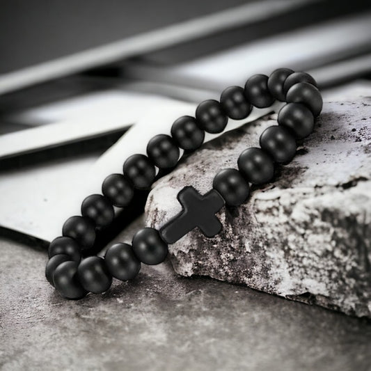 Unisex kralenarmband met kruisje
