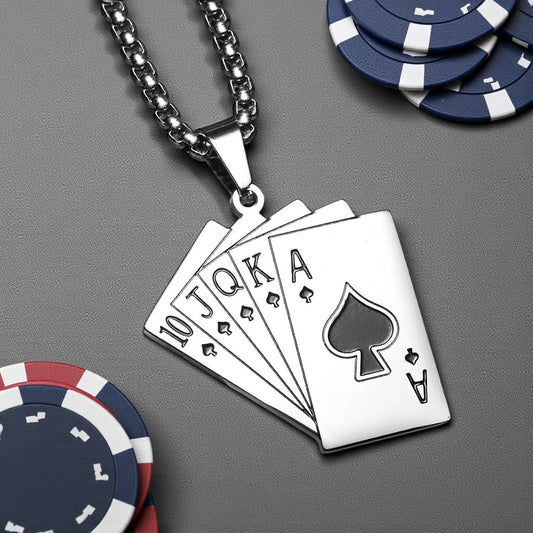 Halsketting met Royal Flush hangertje